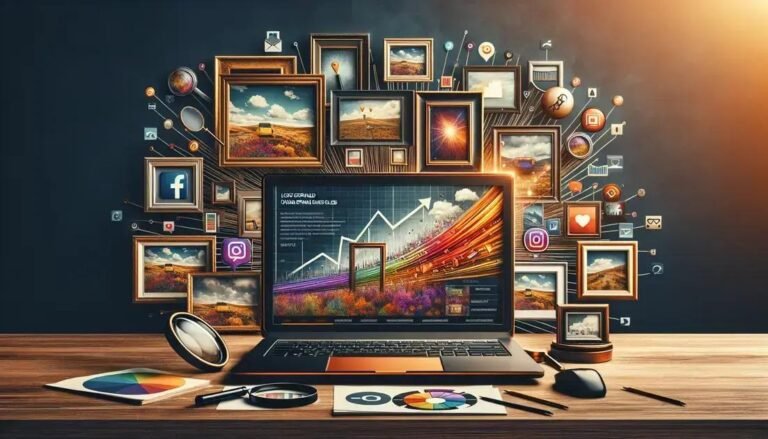 Catálogo digital e composição de molduras usados para apresentar opções e vender melhor no online