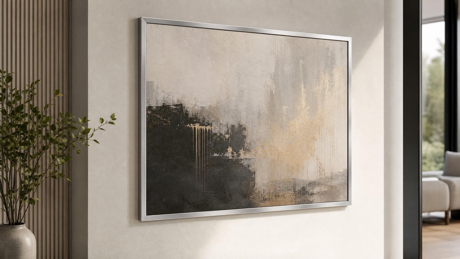 Quadro moderno com moldura de metal fina